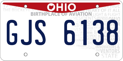 OH license plate GJS6138