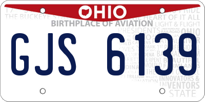 OH license plate GJS6139