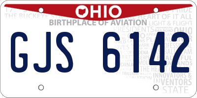 OH license plate GJS6142