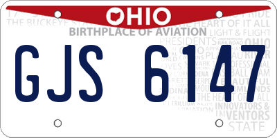 OH license plate GJS6147