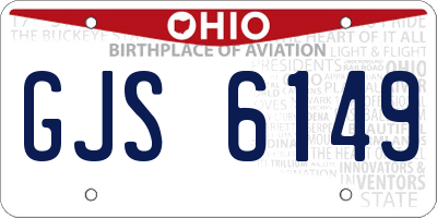 OH license plate GJS6149