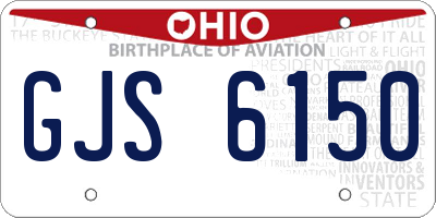 OH license plate GJS6150