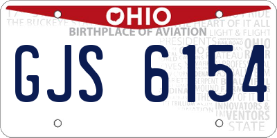 OH license plate GJS6154