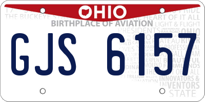 OH license plate GJS6157
