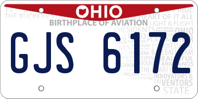 OH license plate GJS6172