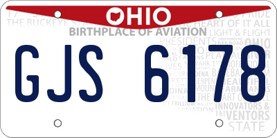 OH license plate GJS6178