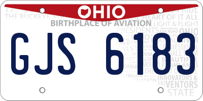 OH license plate GJS6183