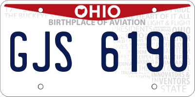 OH license plate GJS6190