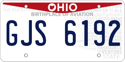 OH license plate GJS6192