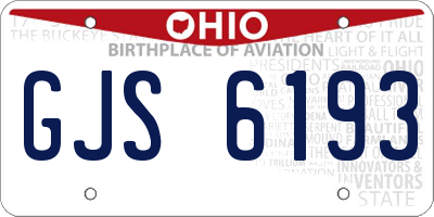OH license plate GJS6193