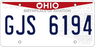 OH license plate GJS6194