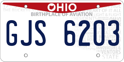 OH license plate GJS6203