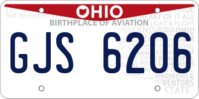 OH license plate GJS6206