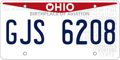 OH license plate GJS6208