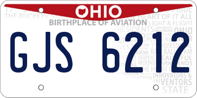OH license plate GJS6212