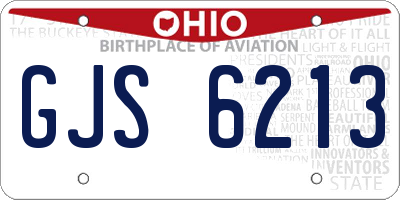 OH license plate GJS6213