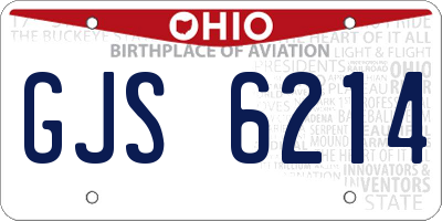OH license plate GJS6214