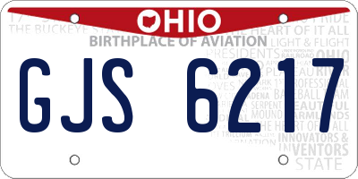 OH license plate GJS6217