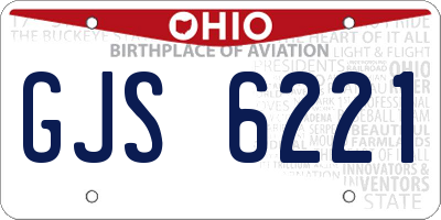 OH license plate GJS6221