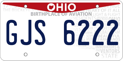 OH license plate GJS6222