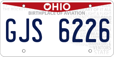 OH license plate GJS6226