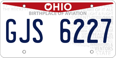 OH license plate GJS6227