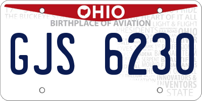 OH license plate GJS6230