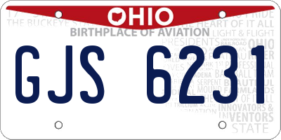 OH license plate GJS6231