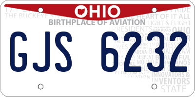 OH license plate GJS6232