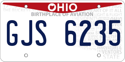 OH license plate GJS6235