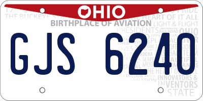 OH license plate GJS6240
