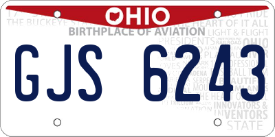 OH license plate GJS6243