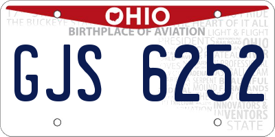 OH license plate GJS6252