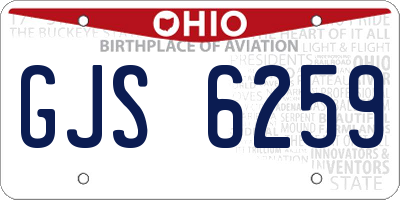 OH license plate GJS6259