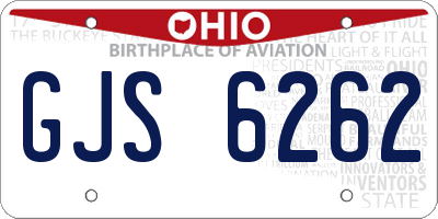OH license plate GJS6262
