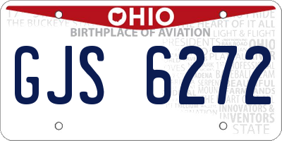 OH license plate GJS6272