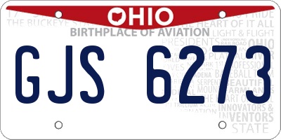 OH license plate GJS6273