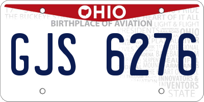 OH license plate GJS6276