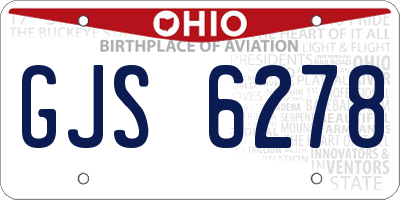 OH license plate GJS6278