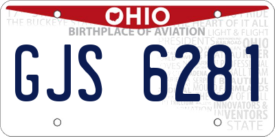 OH license plate GJS6281