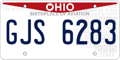 OH license plate GJS6283