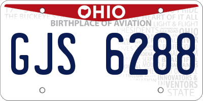 OH license plate GJS6288