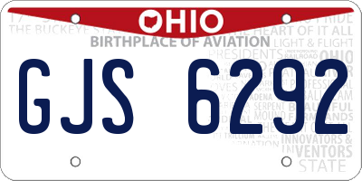 OH license plate GJS6292