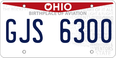 OH license plate GJS6300