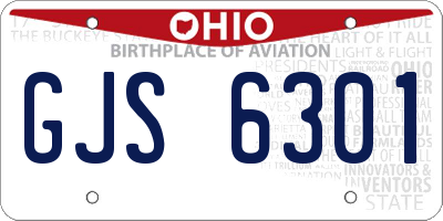 OH license plate GJS6301
