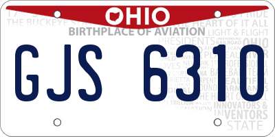 OH license plate GJS6310