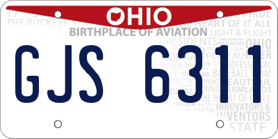 OH license plate GJS6311