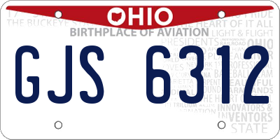 OH license plate GJS6312
