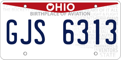 OH license plate GJS6313