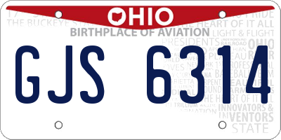 OH license plate GJS6314